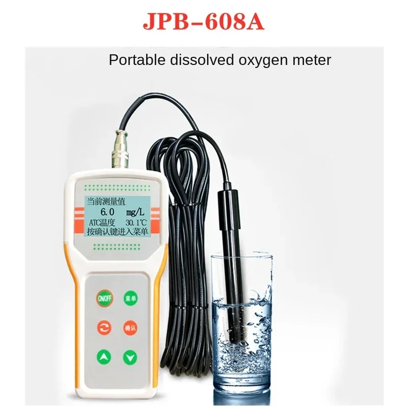 Portable Oxygen Dissolving Meter JPB-608A Pen Dissolved Oxygen Meter Fish Pond Oxygen Content Do Metering