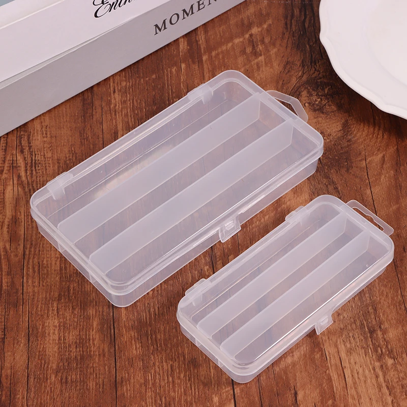 1Pc 3 Grids Fishing Tackle Box Transparent PP Storage Lure Box 13/17cm Lure Baits Minnow Lure Hook Bait Case Organizer Container