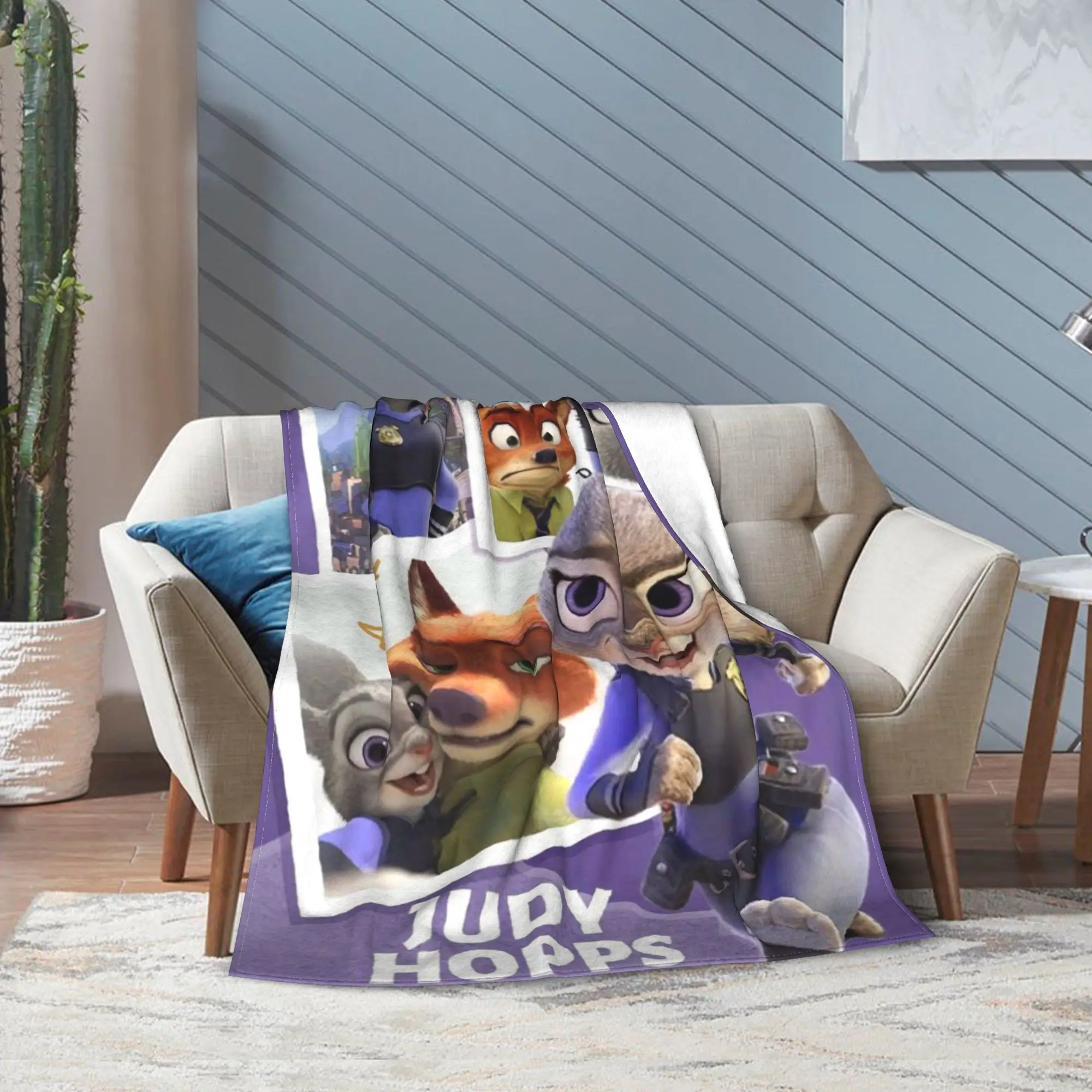 

Супер мягкое одеяло Zootopia 2, Ник Уайлд Джуди, фланелевое флисовое одеяло премиум-класса, уютное пушистое покрывало для всесезонного использования