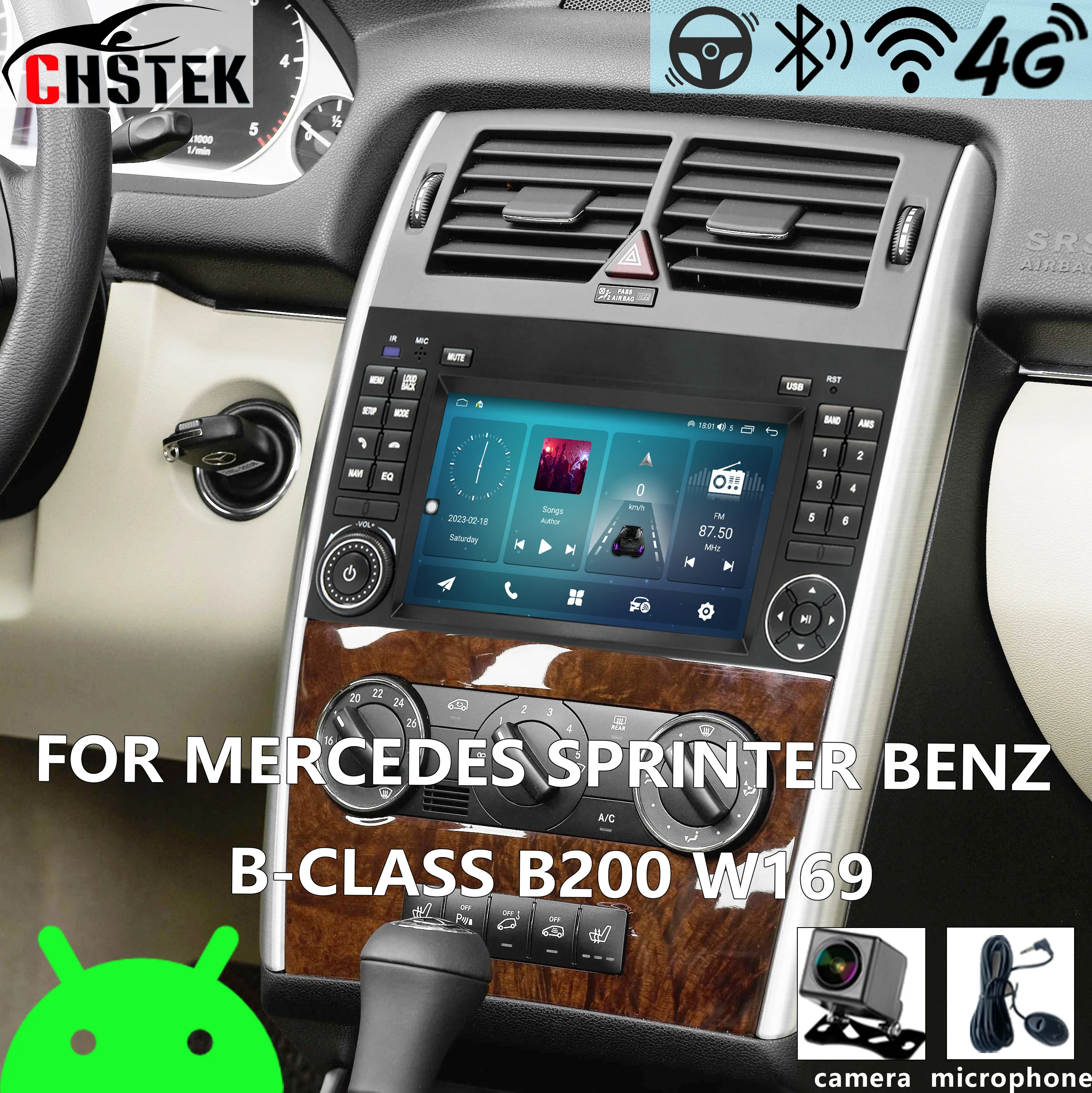 Radio de coche Android para Mercedes Benz Sprinter W209 W318 Clase A/B B200 W169 W245 Viano W639 Bluetooth GPS WIFI DSP manos libres Auto