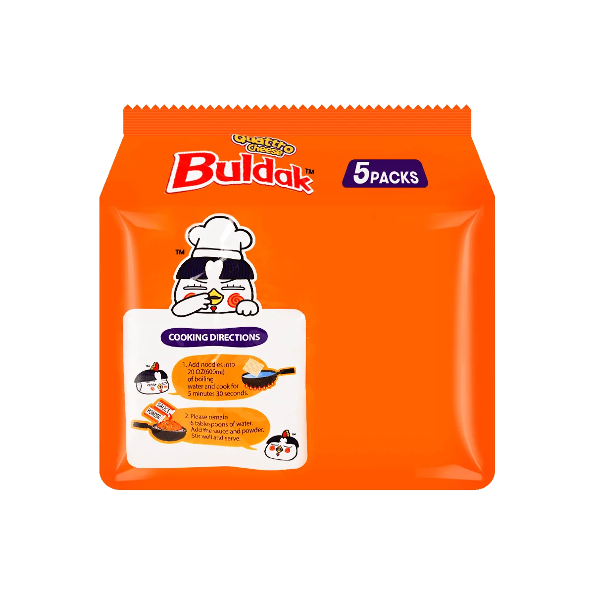 [4Packs]Buldak Noedels Quattro Kaas Hete Kip Smaak Roergebakken Ramen - 5 Packs * 5.11Oz. Maar Trending Op Tiktok', 725.00G