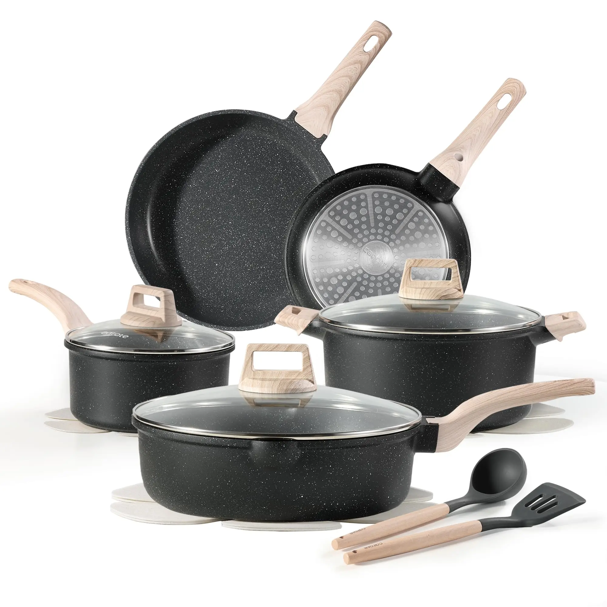 14-Piece Kitchenware Non-stick Kitchenware Steamer Soup Pot and Soup Pot Casserole