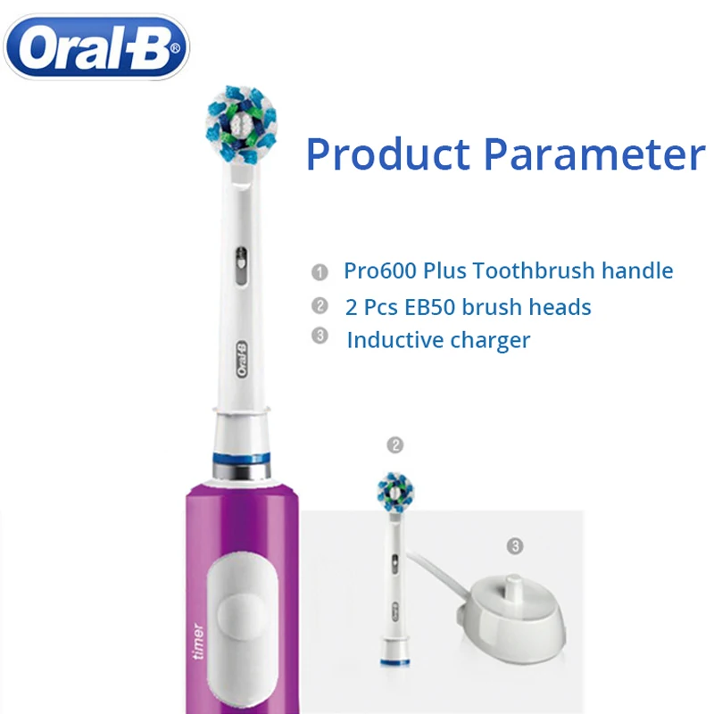 Genuine Oral-B 3D Sonic Electirc Toothbrush CrossAction Clean Smart Electronic Power Rechargeable IPX7 Waterproof Tooth Brush