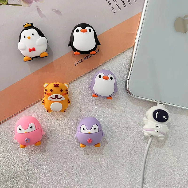 Osłona kabla z kablem z kreskówkową ładowarką USB do ochrony kabla do ładowania błyskawicy iPhone USB