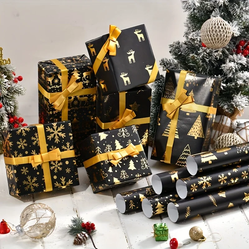 pacote-com-6-folhas-de-papel-preto-com-detalhes-em-folha-dourada-para-embrulho-de-presentes-de-natal-para-presentes-de-natal-decoracao-de-natal-e-presentes-de-ano-novo