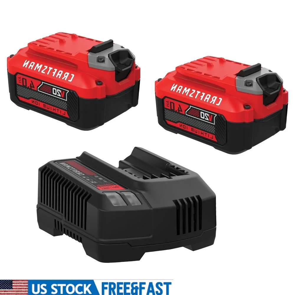 Lithium-ion Power Tool Battery 2-Pack with Charger High Performance Cells Extended Battery Life 3-LED Charge Indicator No Memory