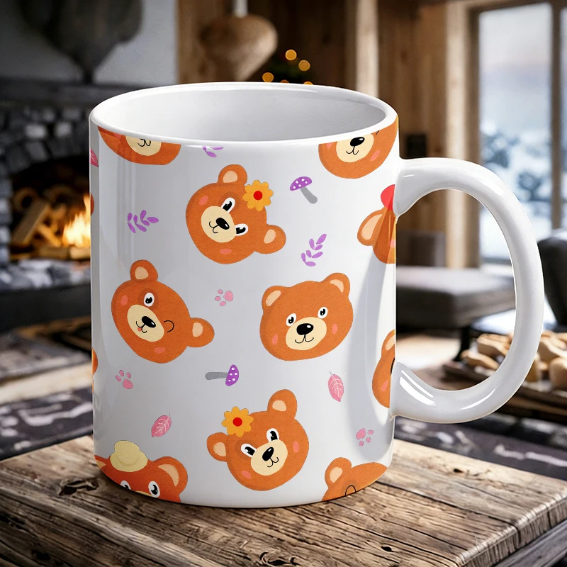 

Cute Little Bear Mushroom Ceramic Cup, Coffee Cup, Milk Cup, Office Tea Cup, Drinking Cup, Fade-Resistant, Gift for Friends