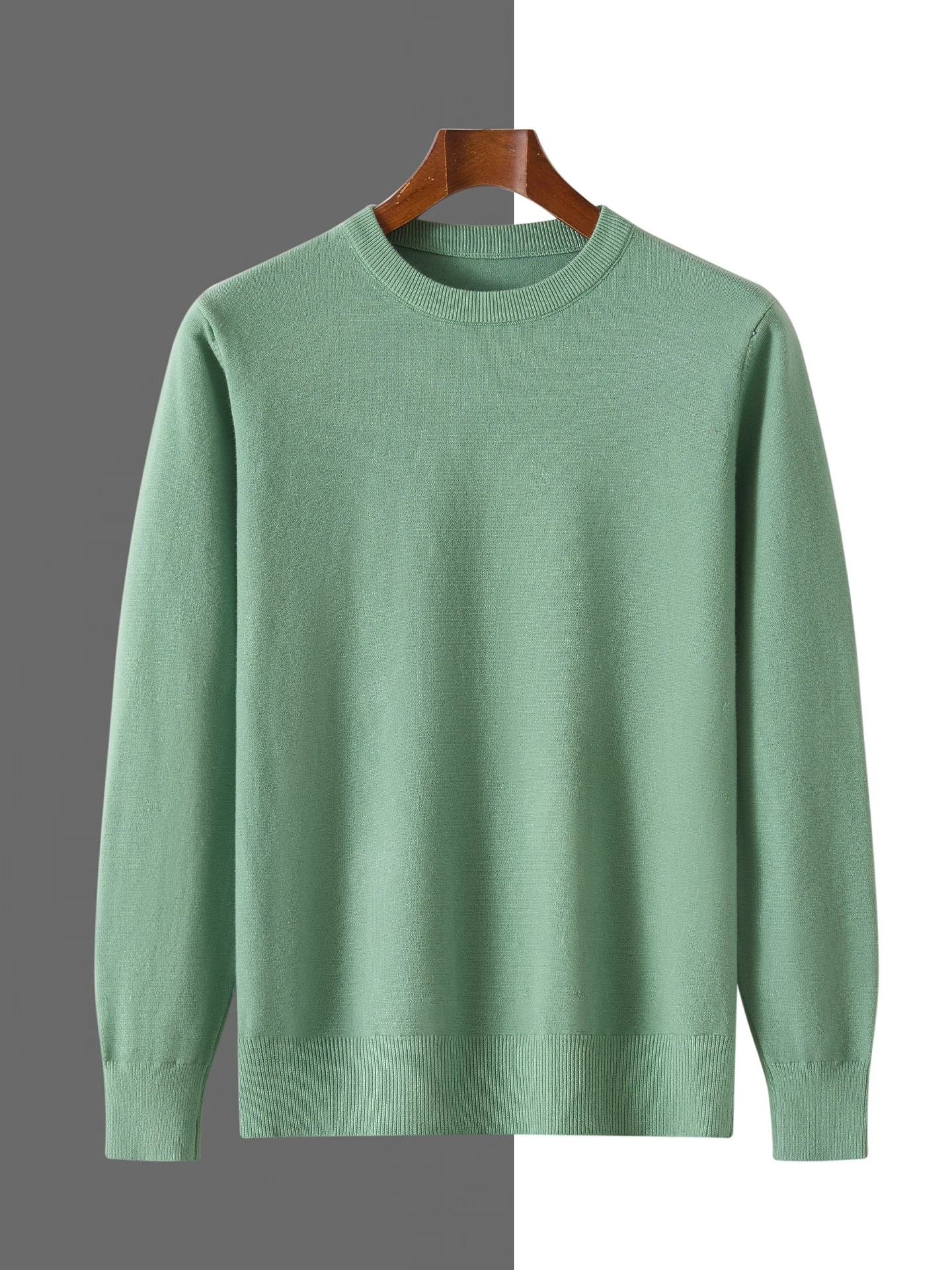 New Smart Casual Autumn Winter Man Sweater Basic Merino Wool Knitwear O-Neck Pullover Solid Long Sleeve Clothing Tops Men Jumper