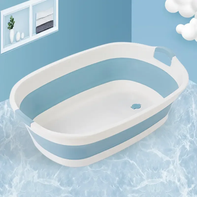 

Baby Bathtub Household Rectangular Folding Laundry Tub Portable Baby and Child Thickened Tray To Wash Clothes