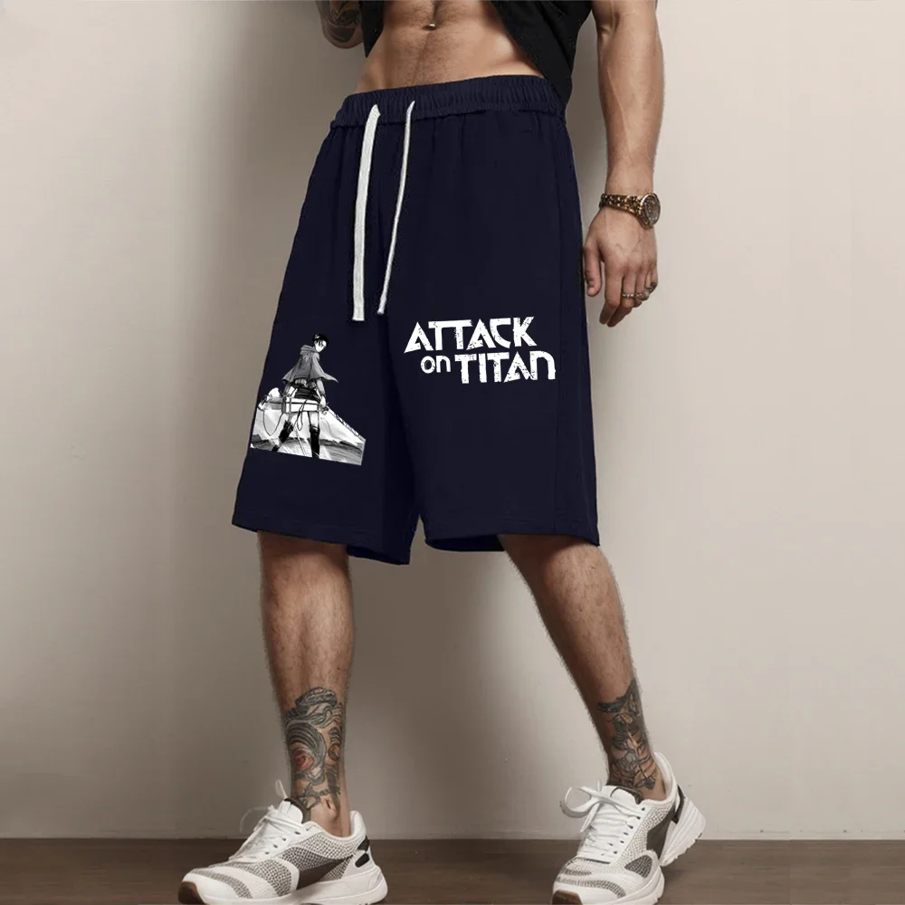 Attack on Titan Shorts pantaloncini stampati Anime Summer Casual Sportswear Men GYM Workout pantaloncini sportivi Fitness maschili Hip Streetwear