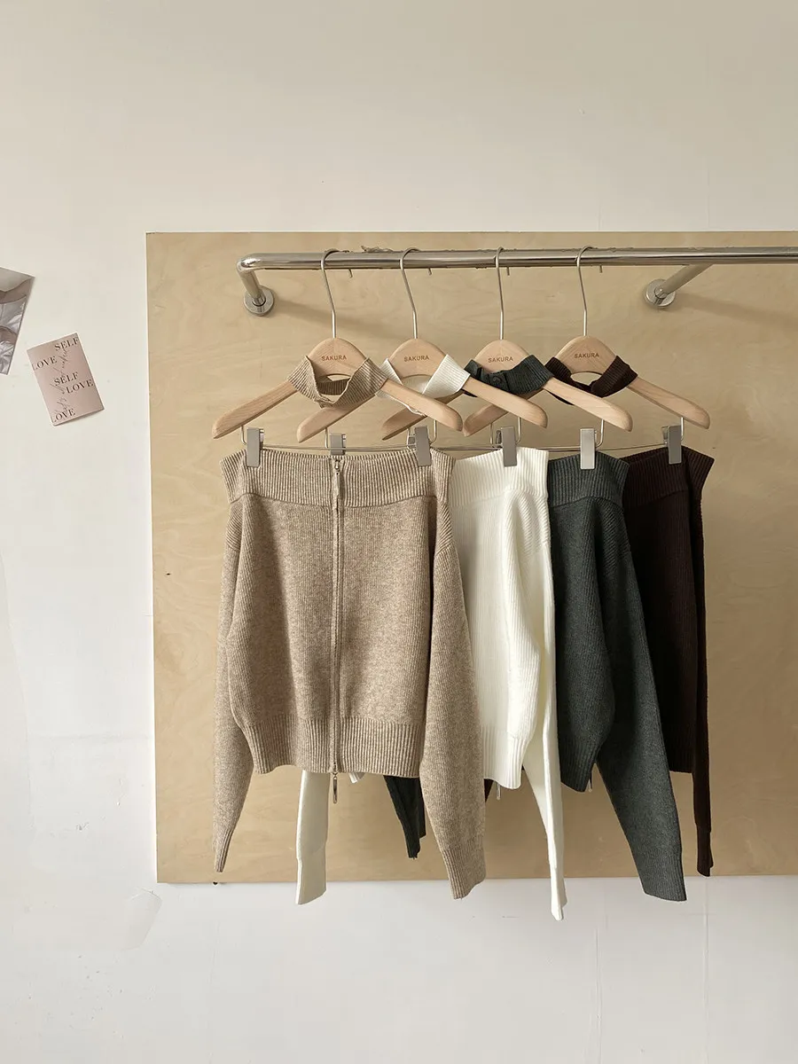 

Spring 2026 Fashionable Korean Style Women's Knitted Long Sleeve One Shoulder Slim Fit Top Polyester Fiber Commute Style