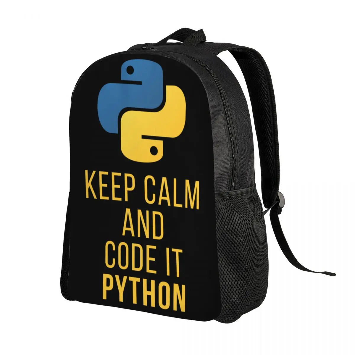 Funny Python Developer Backpacks for Men Women Waterproof School College Coder Programmer Bag Print Bookbag