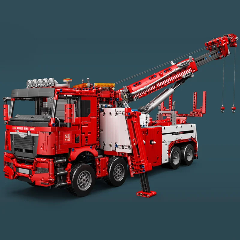 Mould King 17027-17028 Fire Truck Tower Firefighter Bricks Rc Crane Model Blocks Building Set MOC Firetruck Brick Kit Toys