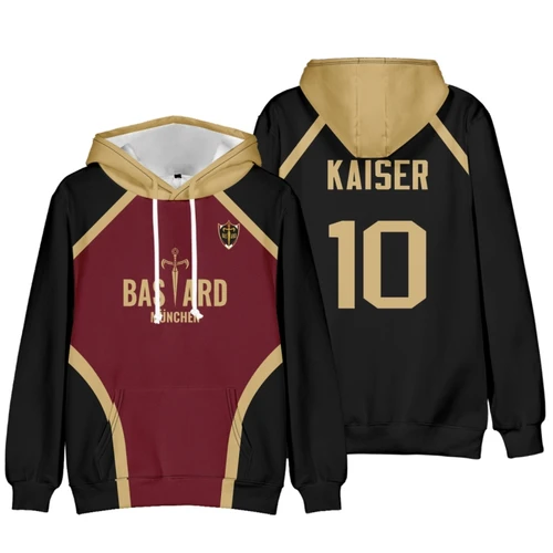Imagen 2 del producto Anime Blue Lock Bastard Mulnchen sudaderas gráficas Isagi 11 Kaiser 10 Cosplay Munich Sudadera con capucha Harajuku sudadera jerseys con capucha