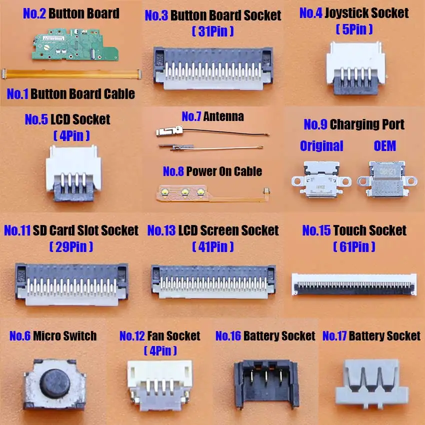 

1pcs Type-C Charging Port Button Board Flex Cable SD Card Slot Battery Socket Touch LCD Screem FPC Connector For Switch Lite