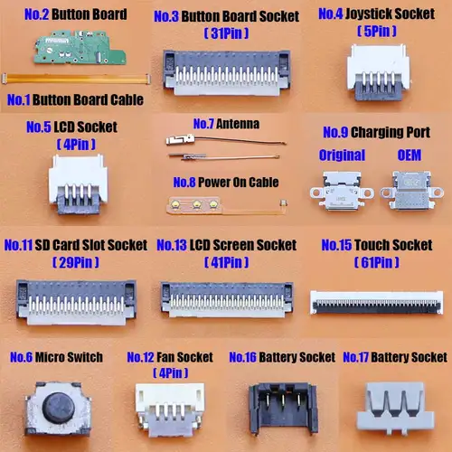 Placa de botón de puerto de carga tipo C, Cable flexible, ranura para tarjeta SD, toma de batería, pantalla LCD táctil, conector FPC para Switch Lite, 1 Uds.