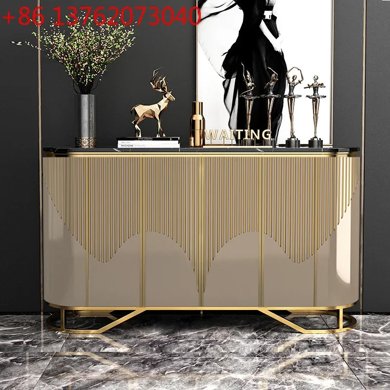 

Italian entrance light luxury dining side cabinet high-end decorative cabinet entry living room wall side cabinet