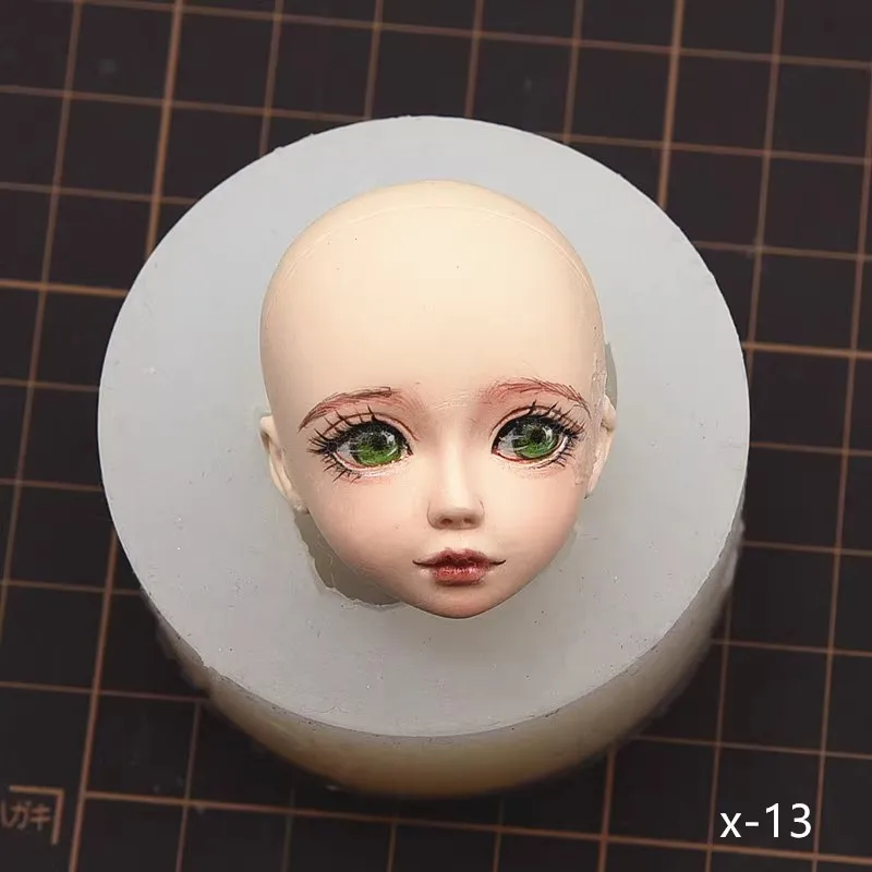 BJD แม่พิมพ์หน้าซิลิโคน BJD ขนาดเล็กเบามากดินเผาเนื้อนุ่มแม่พิมพ์หน้าฟองดองตุ๊กตา SD 13 #