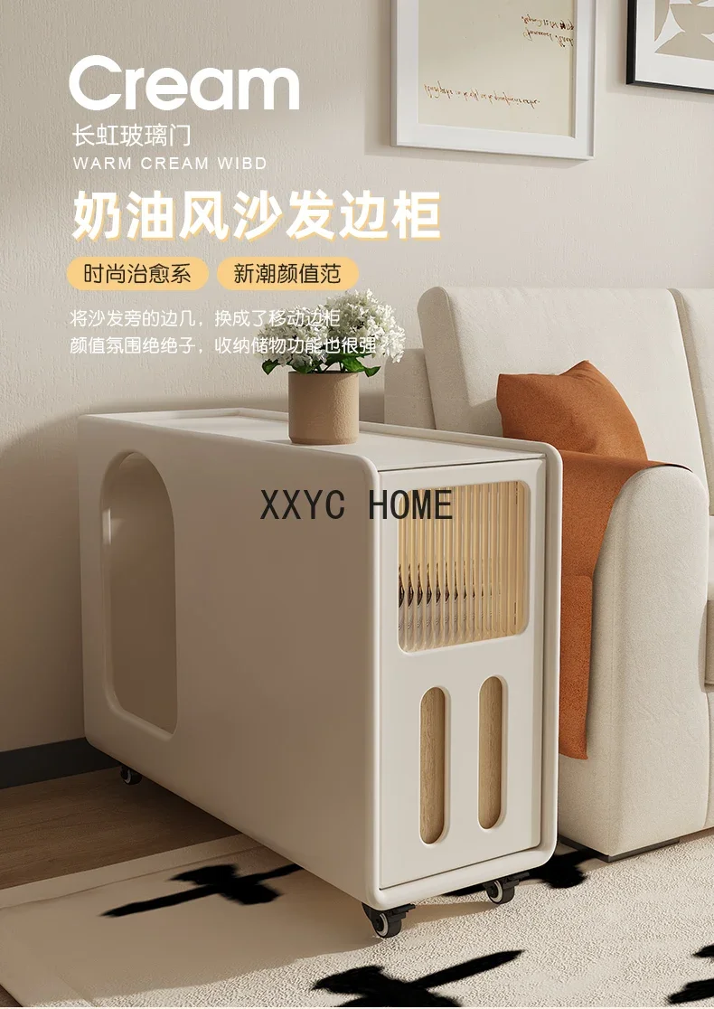 Moderno e minimalista sofá mesa de canto sala estar portátil luz luxo pequeno apartamento completo armário madeira maciça mesa lateral