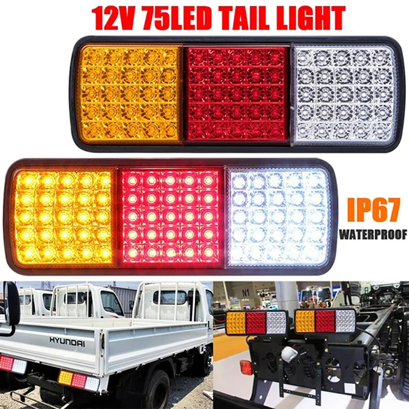 1X75 LED 12V Car Truck Boat Trailer Rear Tail Light Brake Reverse Indicator Lamp