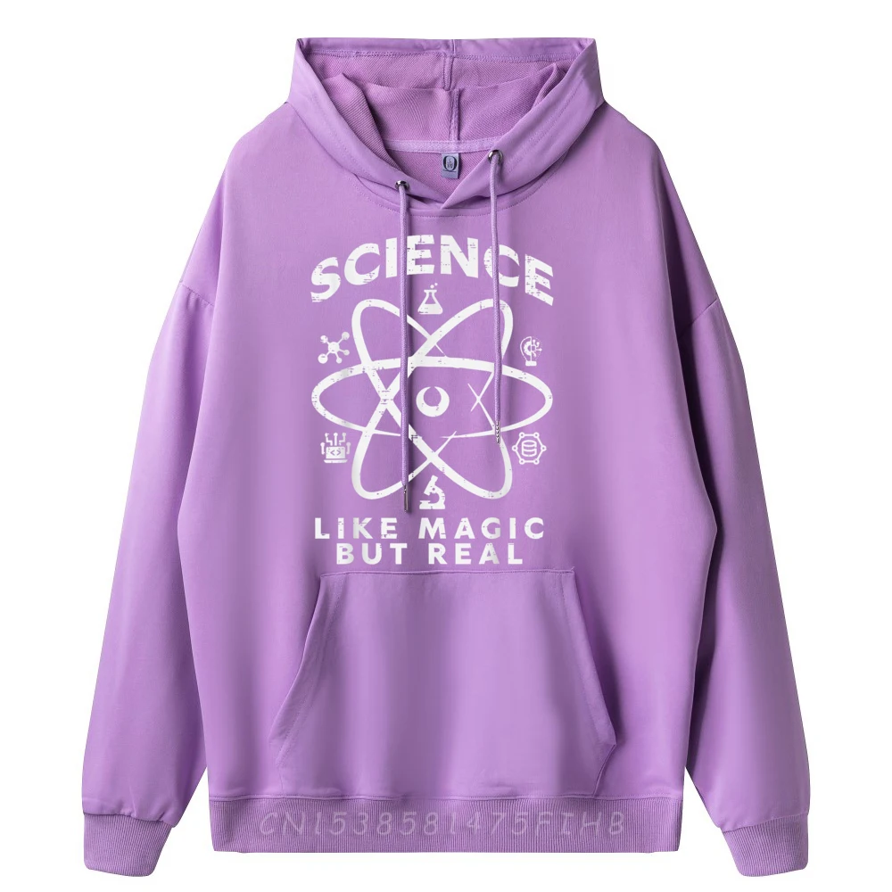 Science Like Magic But Real O Neck Sweatshrt Christmas Hoodies Long Sleeve Funny Printing Hoodies Geek Mens