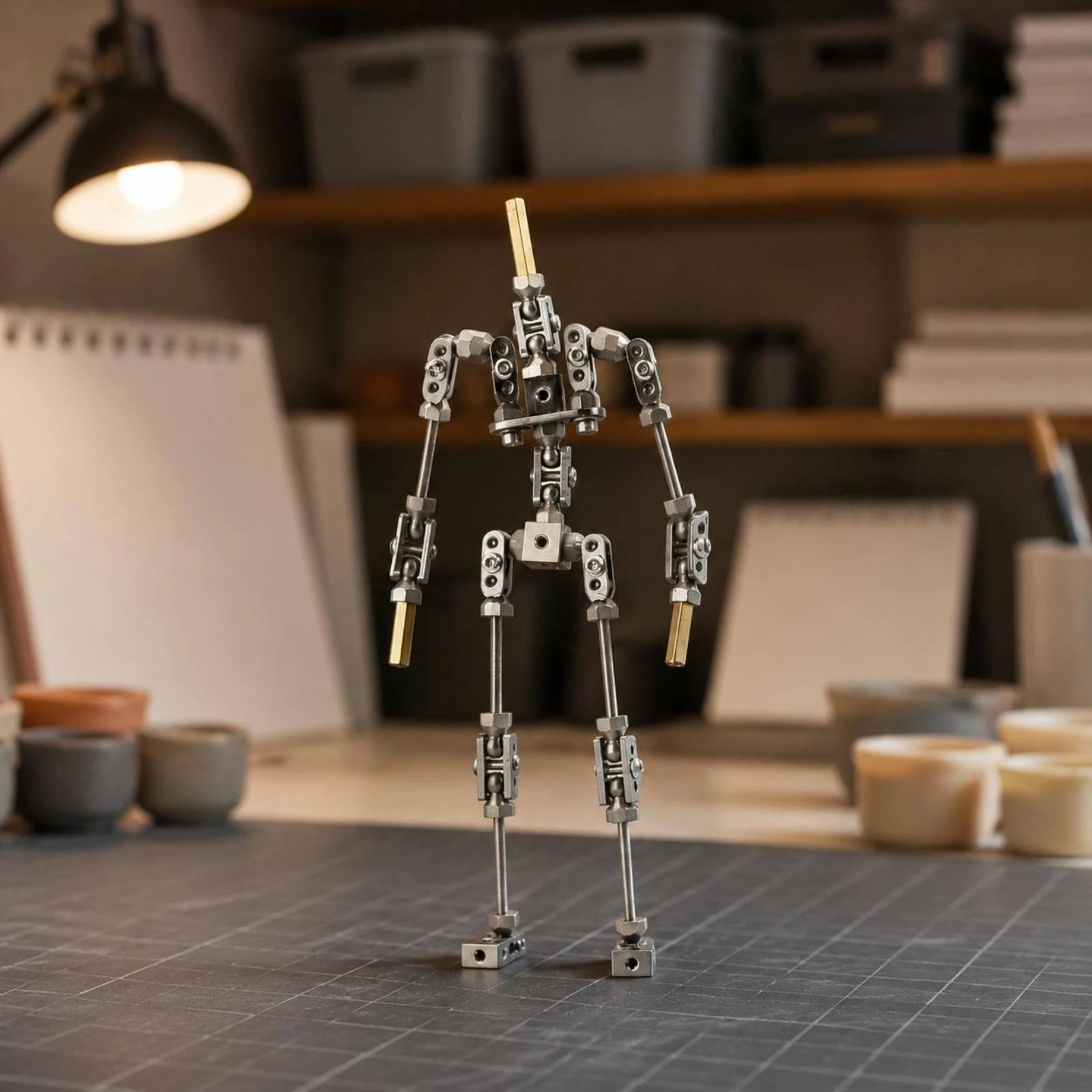 

Stop Motion Armature Long-Lasting Metal Puppet Armature Steel Model Skeleton Pose Stability Posable Skeleton Kit Easy Assembly