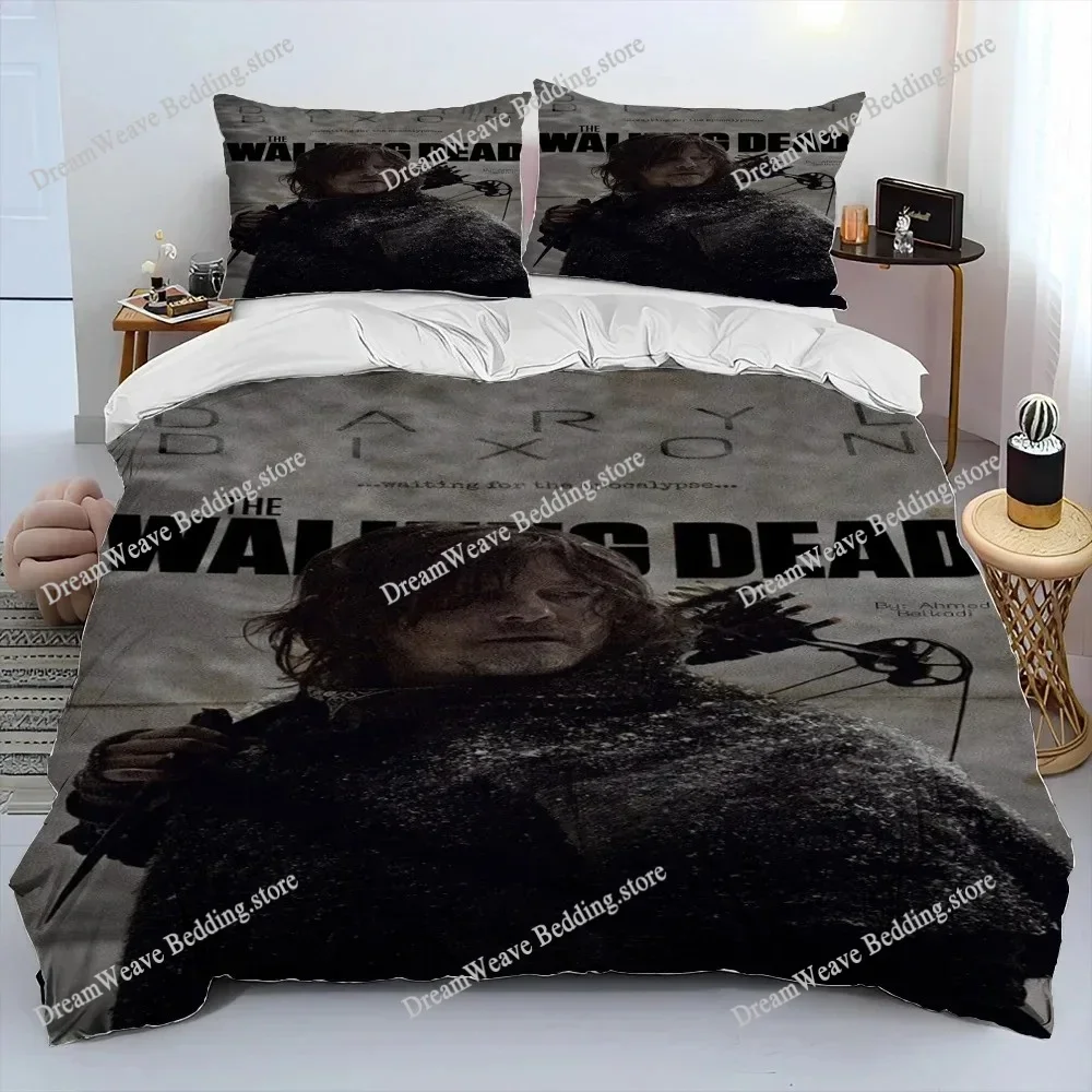Horror TV The Walking Dead Lincoln Bedding Set Duvet Cover Pillowcase King Queen Size Duvet Cover Bed Set Quilt Cover Pillowcase