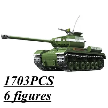 WW2 육군 군사 세계 대전 무기 1944, IS-2 헤비 탱크 모델 빌딩 블록 브릭, 영웅 및 장군 군인 장난감, 소년 선물