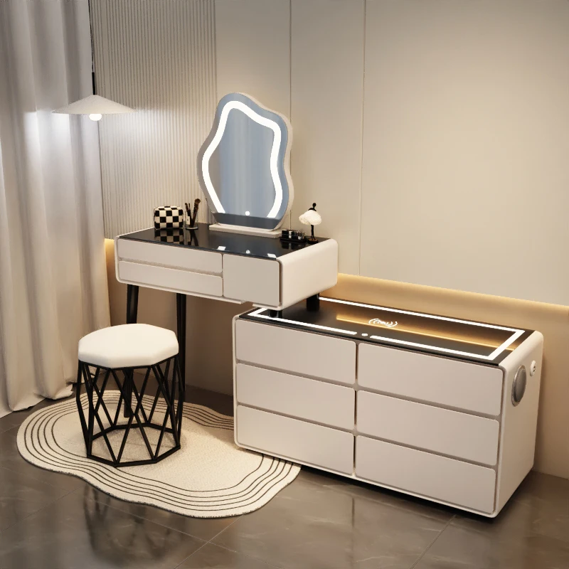 

Drawers Chest Vanity Chair Mirror Mobile Light Console Table Dressing Modern Storage Mesas De Maquiagem Bedrooms Furniture