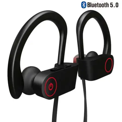 Sem fio bluetooth 5.0 fones de ouvido estéreo em fone de ouvido microfone embutido esportes à prova dwaterproof água pescoço-pendurado fones de ouvido