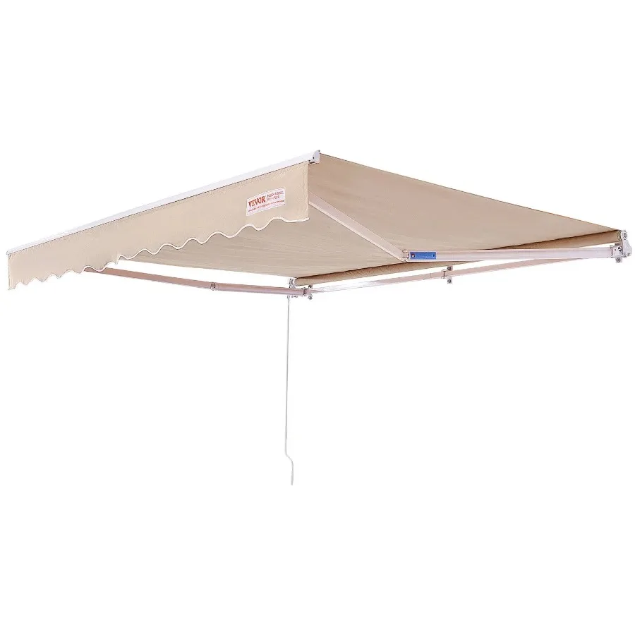 

Manual Retractable Awning 8 x 7 ft Outdoor Patio Awning Retractable Sun Shade Water-Resistant Polyester Patio Door Window Awni