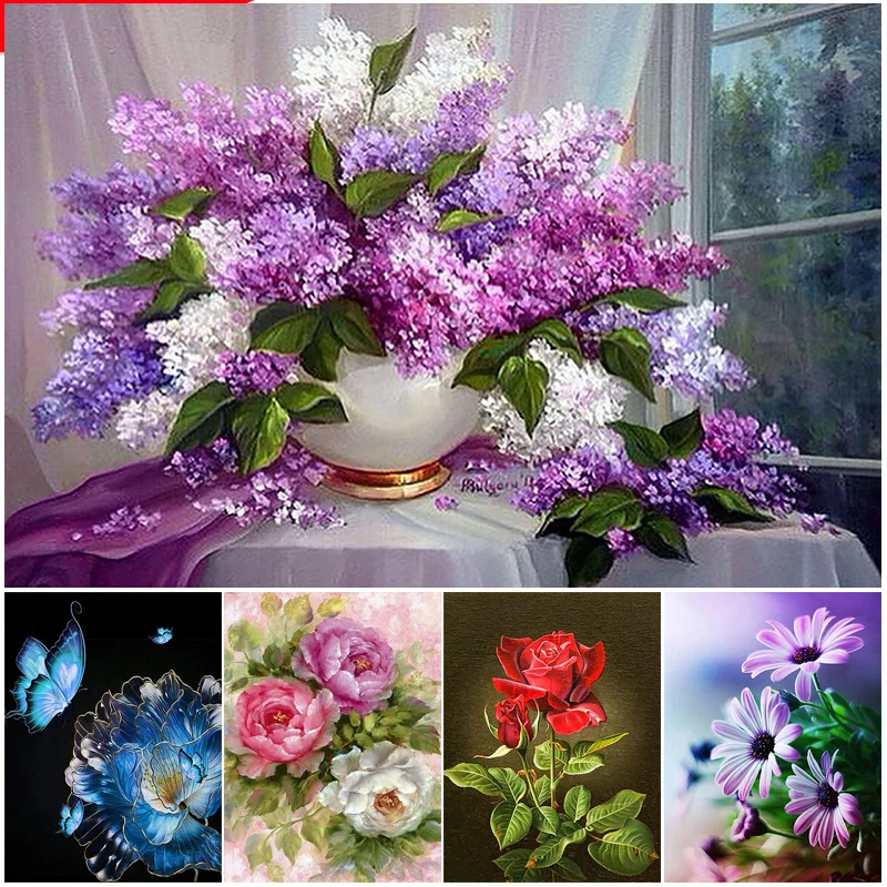 5D Flower Diy Diamond Painting Flower Bundle Full Diamond Embroidery Water Diamond Photos Diamond Mosaic Crafts Home Decoration