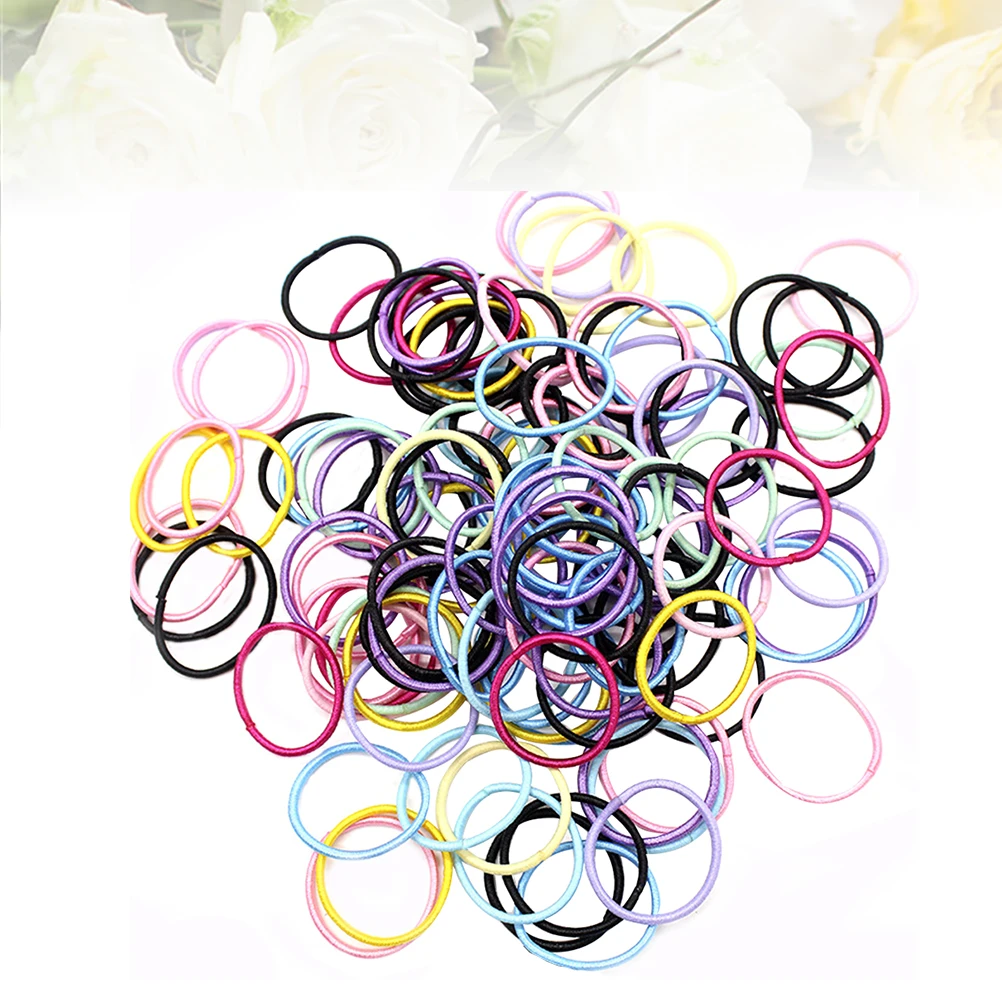 

200 Pcs Colored Hair Bands Multicolor Elastic Ties Kids Rings Ponytail Holders Stretch Headbands for Everyday Wear Gifts