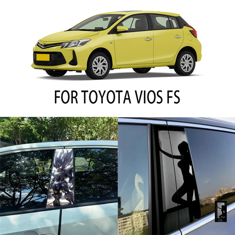 

Door Window Decoration Trims Pillar Posts Stickers Auto Styling For TOYOTA VIOS FS Car accessories