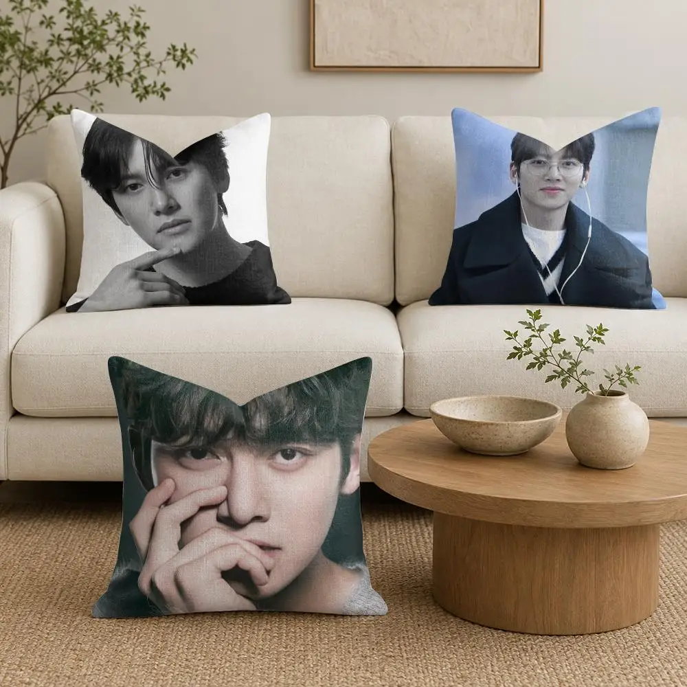 J-Ji Chang Wook Cushion Cover Premium Linen Pillow Cover Durable Soft Breathable Washable Home Decor Cushion Case