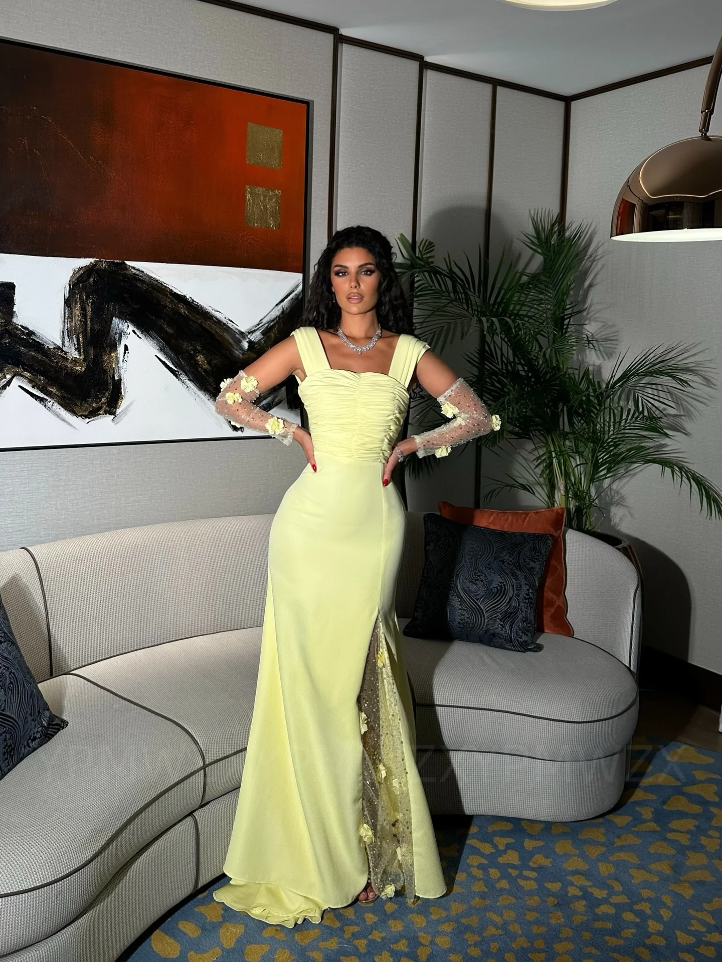 

Customized Prom Dress Ypmwzx Shoulder Girdle A-line Floor length Lace Wedding Party Gown vestidos de gala فساتين