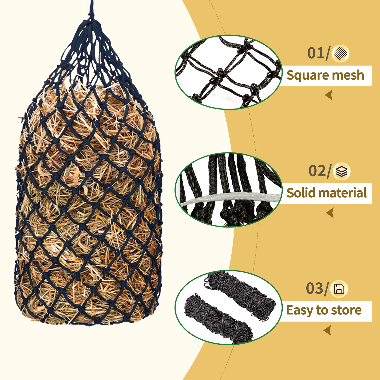 1 قطعة شبكة القش للخيول تغذية بطيئة القش حقيبة للخيول الماعز الأغنام معلقة القش المغذية حقيبة للخيول كشك مستقر Paddock تغذية