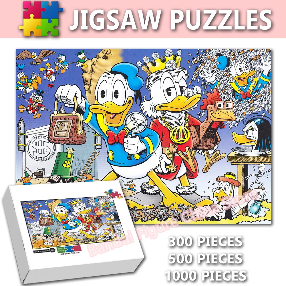 

Disney Cartoon Donald Duck 300/500/1000 Pieces Jigsaw Puzzle Uncle Scrooge Anime Print Puzzle for Kids Kids Game Toys Gifts