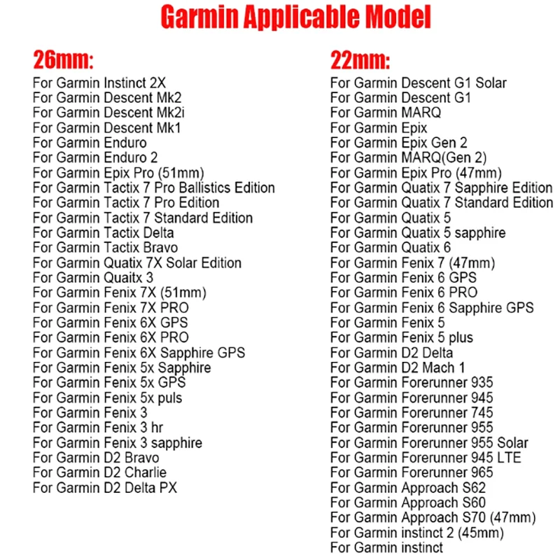 New 22/26mm Wrist Band Strap for Garmin Fenix 8 7X 7 6X 6XPro 6 5X 5 3HR Camouflage Pattern Printed Quick Release Silicone band