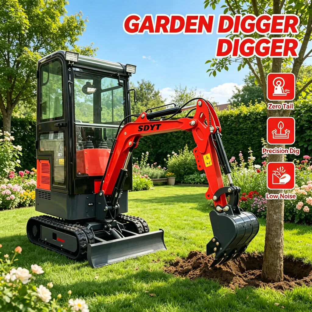 Customized Hydraulic Mini Excavator Diesel Powered Rubber Track Small Digger for Backyard Trenching Orchard Construction Project
