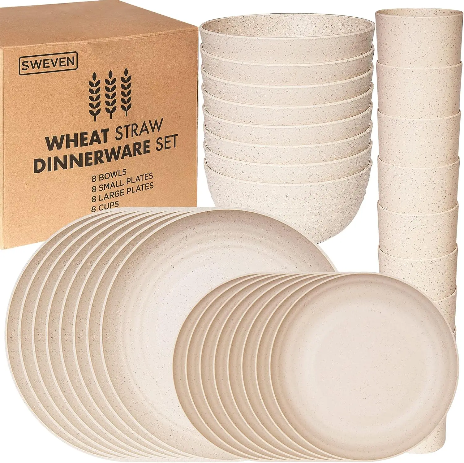 

Wheat Straw Dinnerware Sets | Unbreakable Dinnerware Sets | Dishwasher Microwave Safe Dinnerware | Eco Friendly Non Breakable Di
