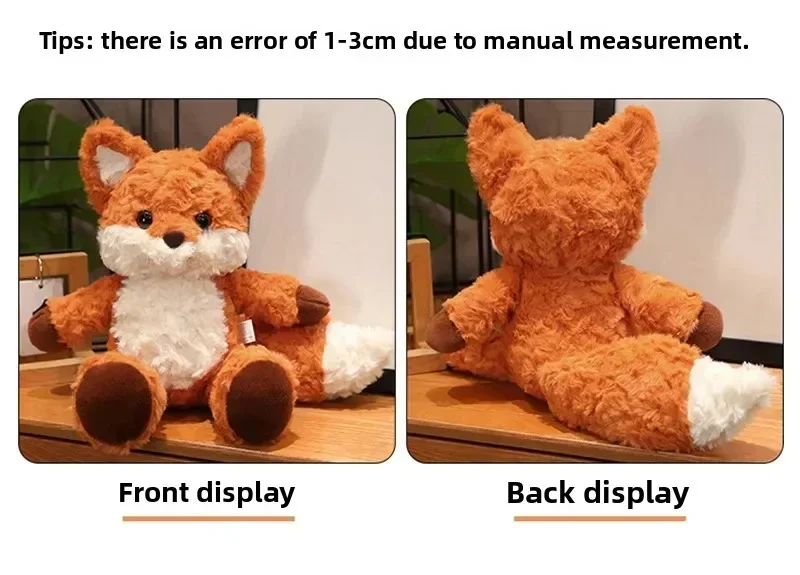 Niedliches Flauschiges Fuchs-Plüschtier Weiche Cartoon-Orange-Füchse Gefüllte Puppe Baby-Beruhigungsspielzeug für Kinder – Detail 4