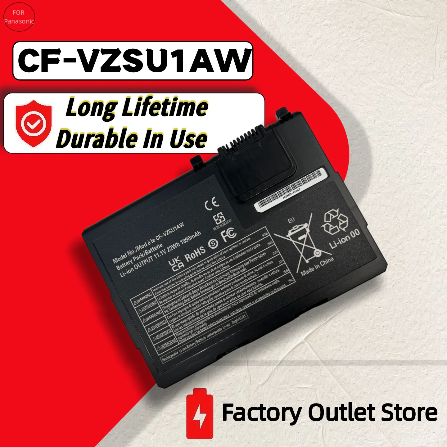 Wholesale And Retail CF-VZSU1AW Replacement Battery Pack For Panasonic Toughbook CF-33 CF33 Rugged Tablet LaptopStandard Battery