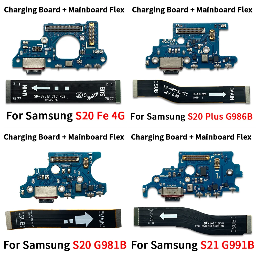 USB Charger Port Dock Connector Charging Board Flex Cable For Samsung  S20 Fe 4G S20 G981B Main Motherboard Connector Board