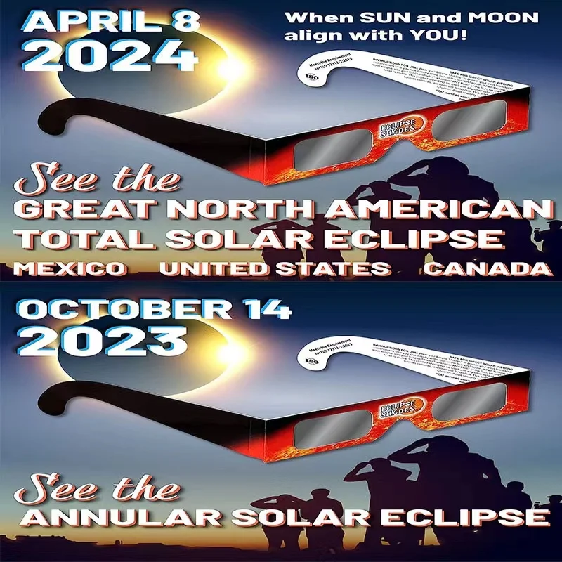 2024 Solar Eclipse Party Safe Glasses Group Reviewing Annular Eclipse Supplies Bard Film Paper Frame Bard Observe Mirror Gifts