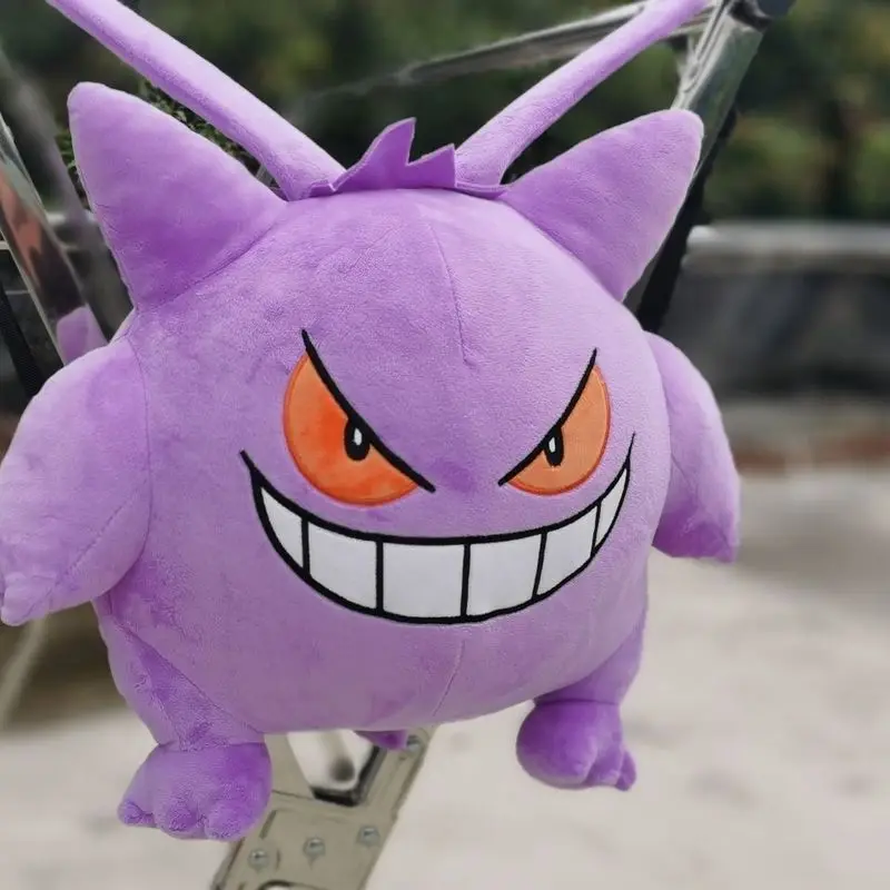 Pokémon Gengar Mochila de Pelúcia para Homens e Mulheres, Kawaii Bag, Celular, Saco De Armazenamento De Chaves, Bonito Schoolbag, Cosplay Props, Presentes de Aniversário para Crianças