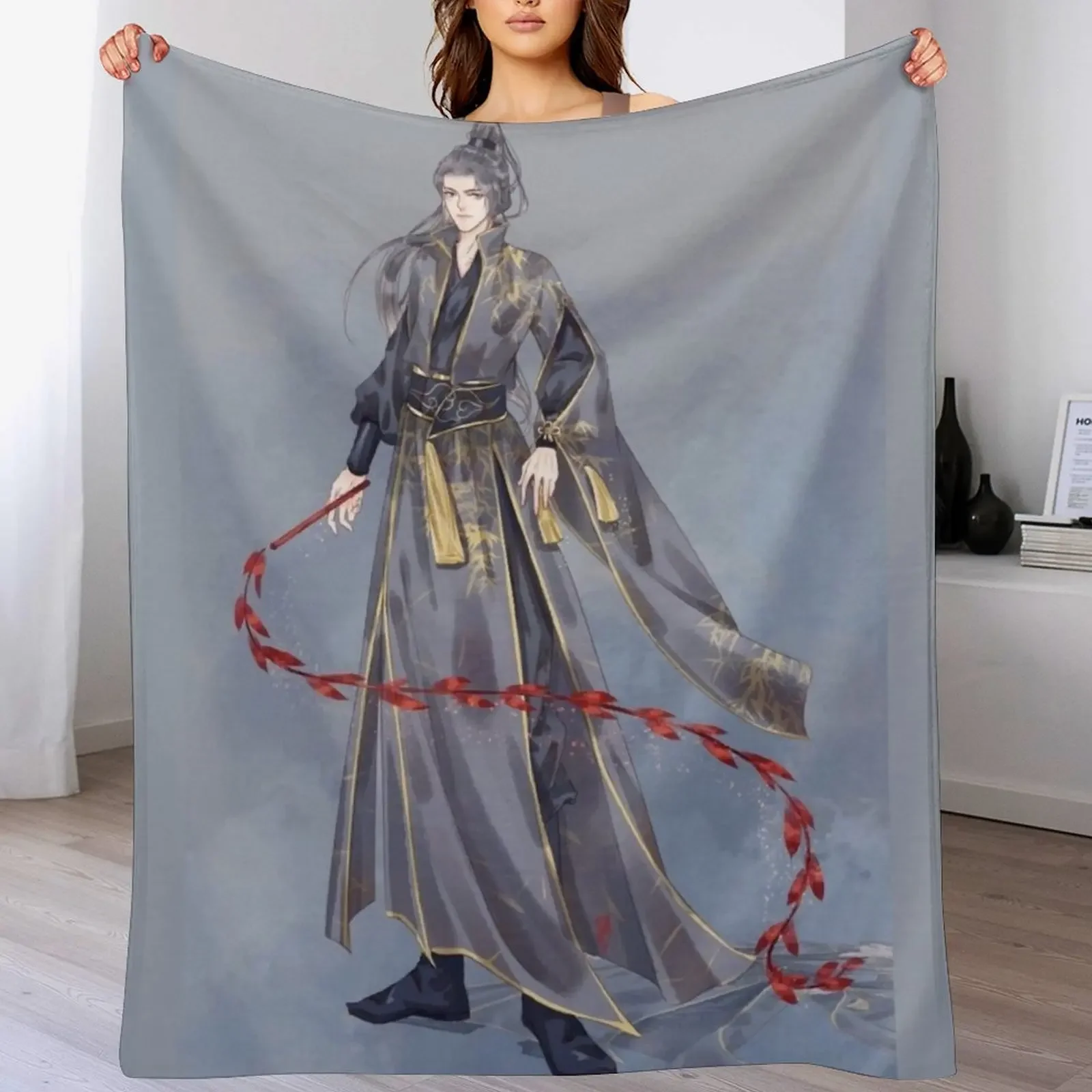 Mo Ran lance cobertor bonito xadrez bebê para sofá decorativo cosplay anime cobertores