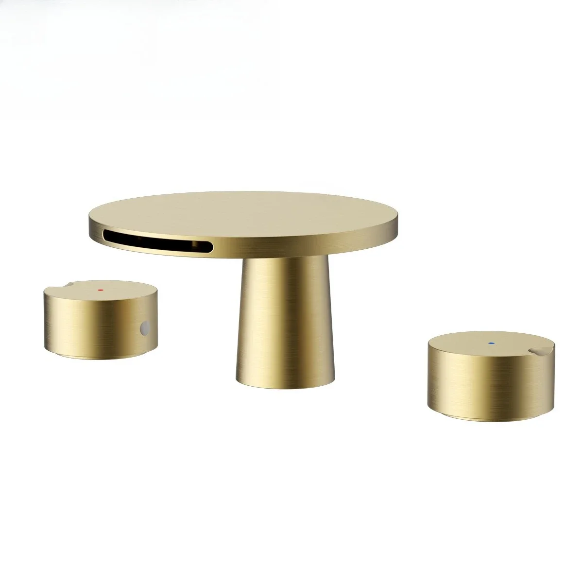 

Split basin faucet, all-copper bathroom cabinet three-hole double-handle faucet, splash-proof waterfall basin