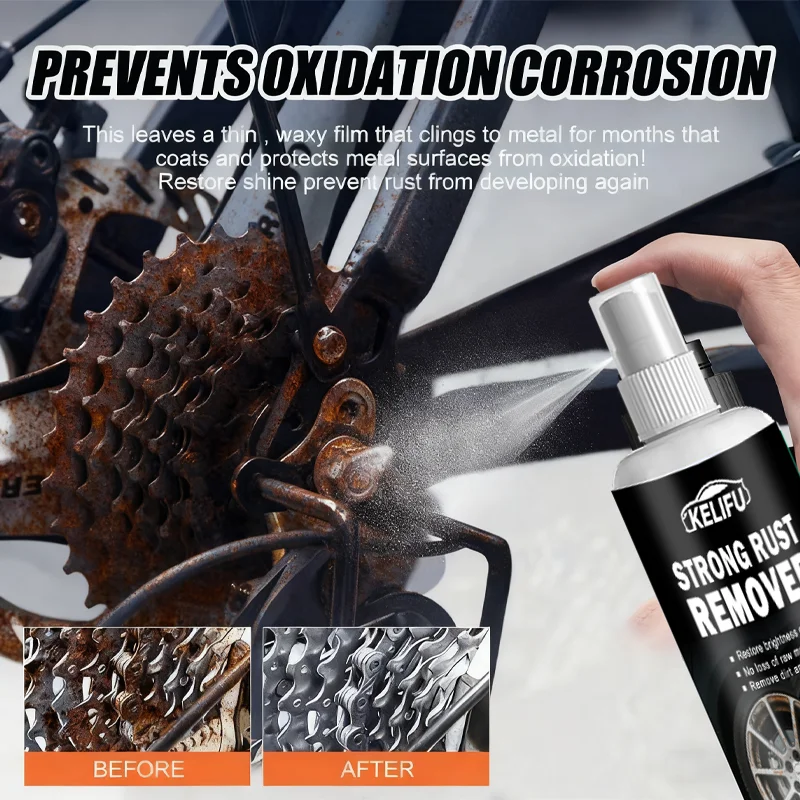Powerful Multi-Surface Rust Remover Spray - Fast-Acting Formula for Cars, Kitchens, Bathrooms, Gardens & Furniture - No Residue,