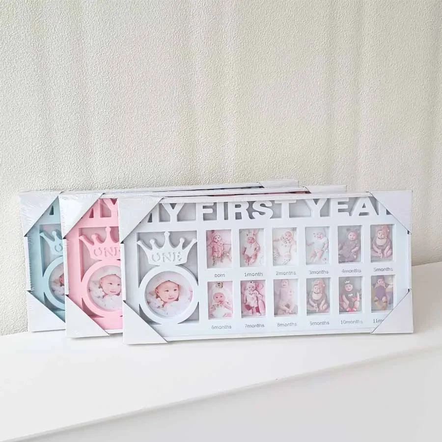 0-12 Months Baby Growth Photo Frame Newborn My First Year Photo Frame Keepsake Infant One Year Old Souvenirs Mother's Day Gift